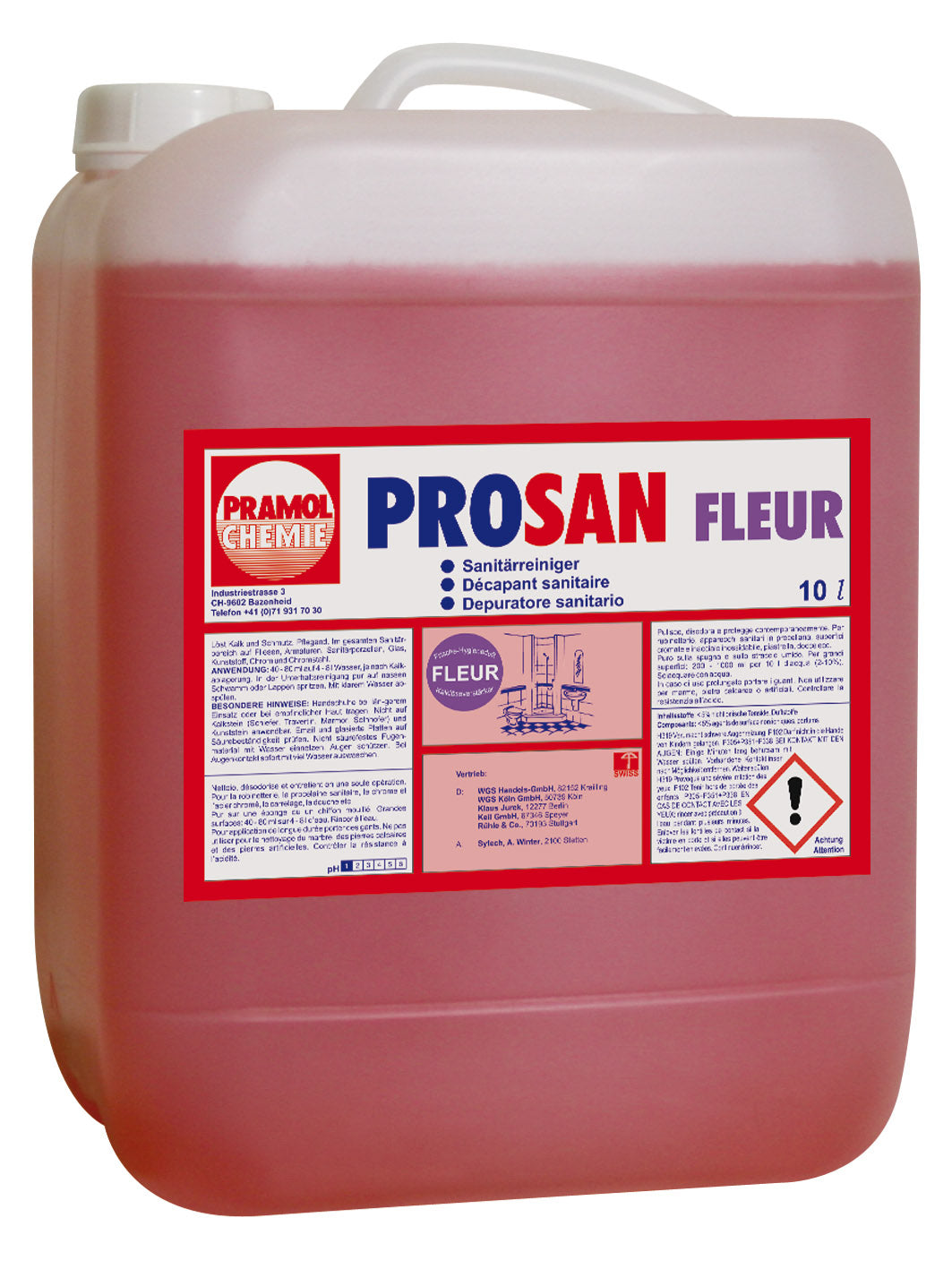 PROSAN FLEUR - Sanitärreiniger, Amidosulfonsäurebasis, frischer Duft