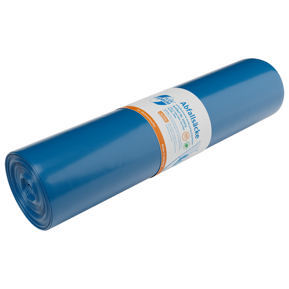 PREMIUM PLUS Müllsäcke, 120 Liter, blau aus LDPE