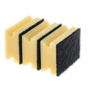 Topfreiniger gelb-schwarz, 3er Packung, ca. 9,5 x 7 x 4,4 cm, mit Griffleiste