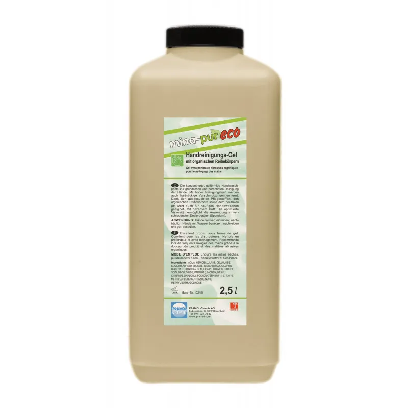 Industrieseifen mit Organische Reibekörpern - Mina-Soft Eco 2,5 Liter für Spender! VE = 6 Flaschen