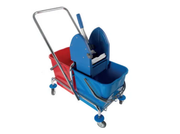 [MA-733400] DUO Cleaning Trolley with Press and 2 Buckets of 25 l, Swiveling Handle