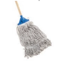 Wapp-Mop abgenäht komplett mit Klammer u nd Holzstiel 150 cm, 400 gr., Bmw.
