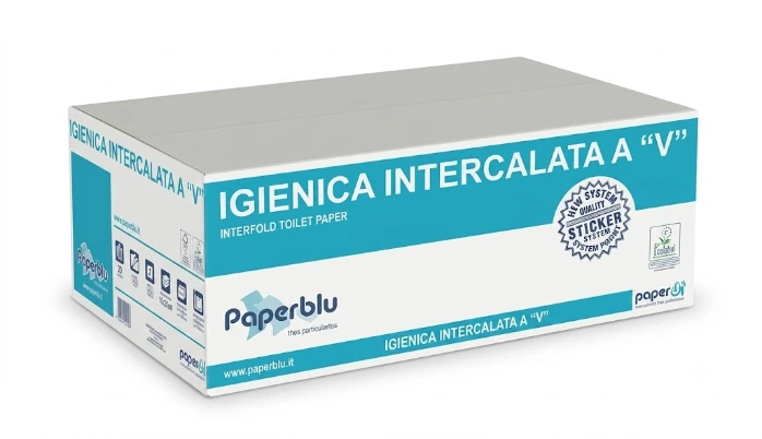 [PI-250015] EPP Multifalz Premium-Toilettenpapier – 2-lagig, Zick-Zack (V-Falz), 9.000 Blatt (40 x 225 Stück)