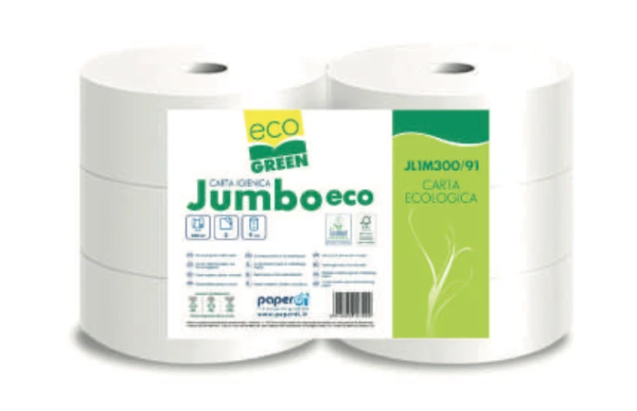 Recycled Jumbo Papier 300 Meter, 2-Lagig, 6er Packung