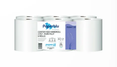 [PI-25022] Küchen/Putzpapierrolle - Midi 130 Meter 6er Packung - 100% Zellulose. 19,7x30cm, 19cm Durchmesse