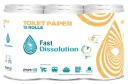 Schnell auflösbares Toilettenpapier, 165 Blatt, 2-Lagig, Pur Zellulose, Bulkverpackung 12x8 (VPE = 96 Rollen)