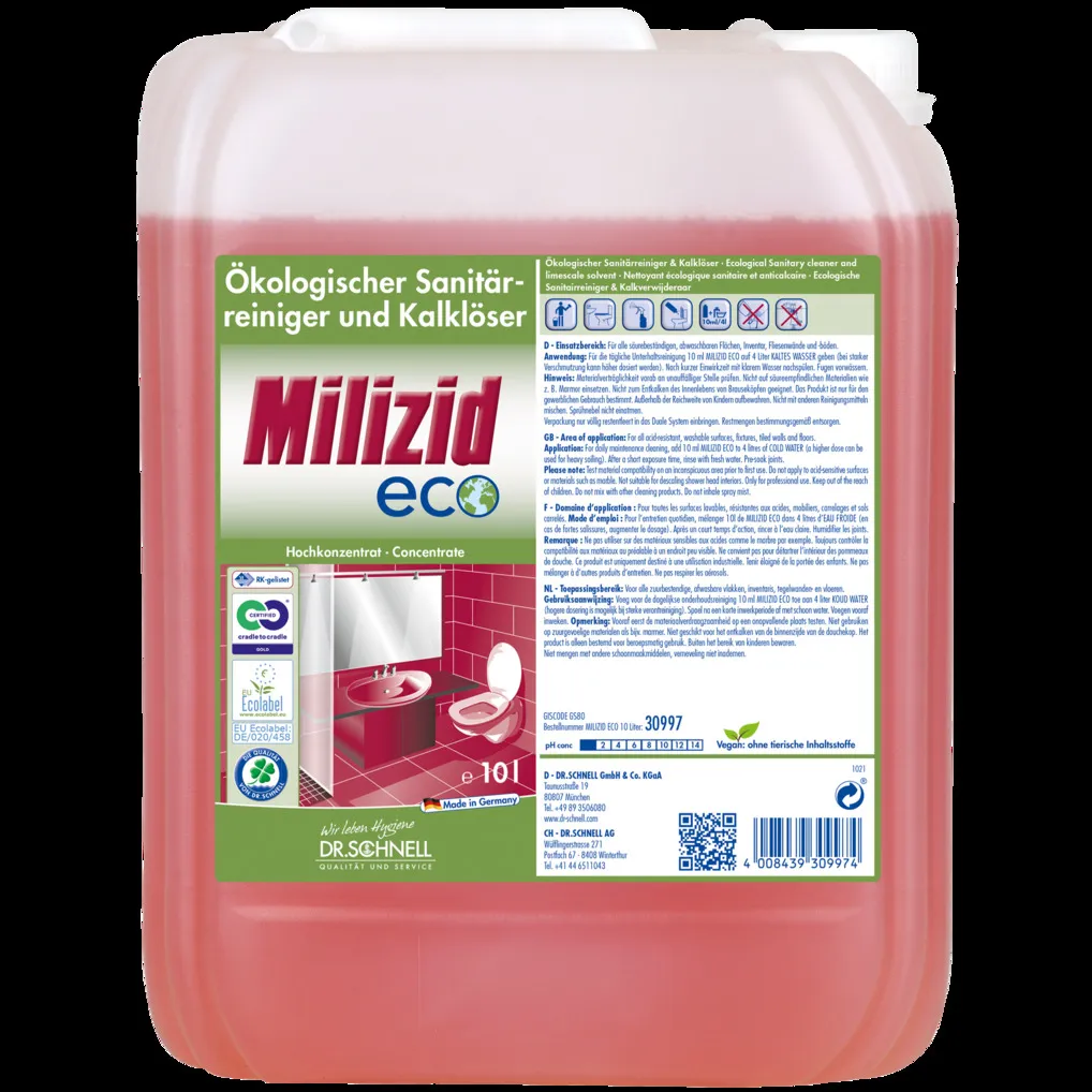 [DS-00992] DR. SCHNELL Milizid Eco – Ökologischer Profi-Sanitärreiniger & Kalklöser (Konzentrat) (1 Liter)