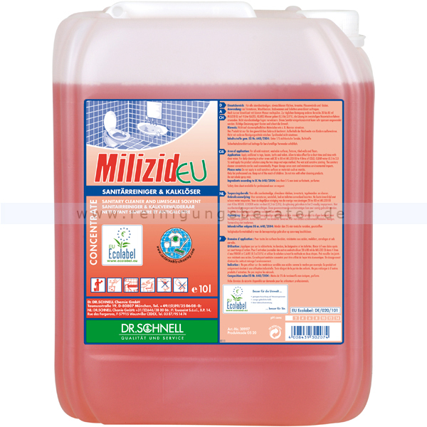 [DS-00992] DR. SCHNELL Milizid Eco – Ökologischer Profi-Sanitärreiniger & Kalklöser (Konzentrat) (1 Liter)