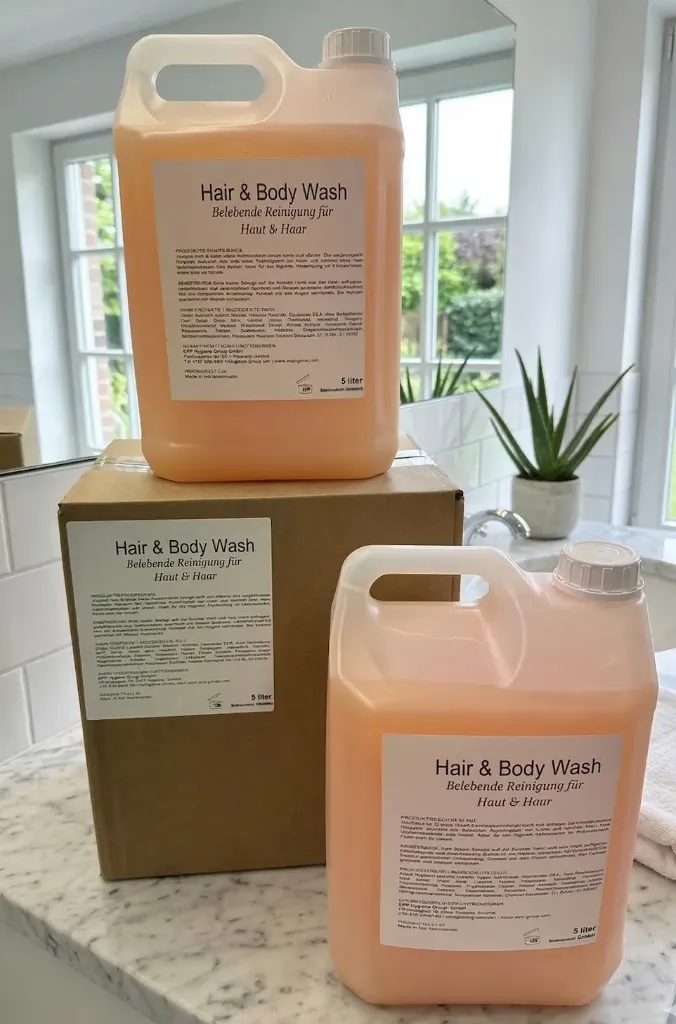 [V-262510] Velura  Premium Hair & Body Shampoo – Peach Edition (5 Liter Nachfüllkanister)