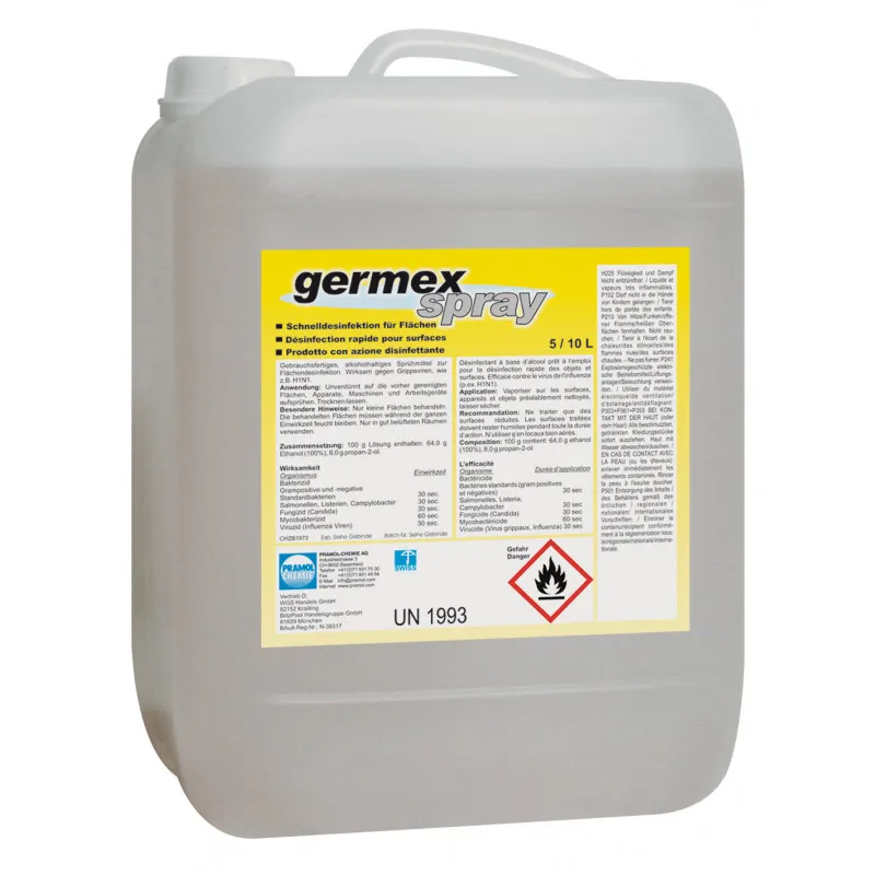 [16014.00110] germex Spray – Professionelle Schnelldesinfektion (Gebrauchsfertig) 10 Liter