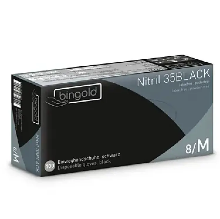 [635101] Nitril 35Black Handschuhe Puderfrei - VE = 100 Stk./Packung, 10 Packungen/Krt (S)